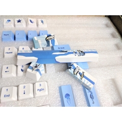 Bộ Keycap chim cánh cụt 104+9 phím PBT in Dye Sub