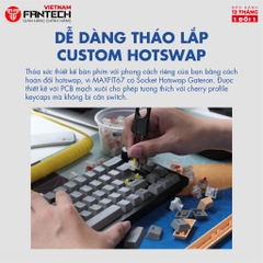 Bàn phím cơ custom FANTECH MK858 MAXFIT67 LED RGB Tháo lắp hotswap - Switch Gateron CAP milky yellow