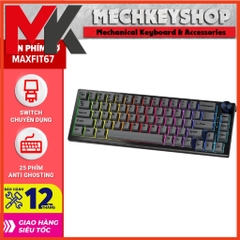 Bàn phím cơ custom FANTECH MK858 MAXFIT67 LED RGB Tháo lắp hotswap - Switch Gateron CAP milky yellow