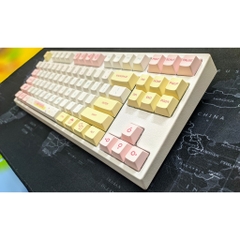 Bàn phím cơ Bluetooth Keycool 87 Macaron Hotswap Keycap Cherry Profile Dye sub chất lượng cao