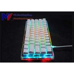 Bàn phím cơ mini, size 60%, vỏ trong suốt, led RGB, led gầm, Arms Cool