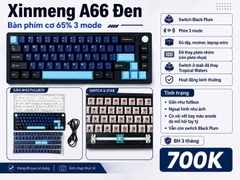 Bàn Phím Cơ Nhôm Xinmeng A66 Black (đã qua sử dụng) - Đã Mod Plate Nhôm, 3 Mode | MKShop