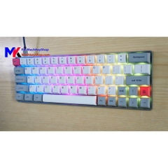 Bàn phím cơ GK64 - Case nhôm nguyên khối, Led RGB/ nháy theo nhạc, Gateron Switch, hot swap, Driver
