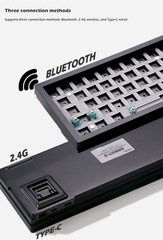 Kit bàn phím cơ Zuoya GMK67S không dây 3 mode keymap VIA RGB hotswap mạch xuôi