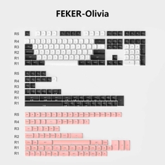 Bộ nút keycap FEKER OLIVIA SHOKO 8008 Heavy Industry PBT double shot CSA Profile