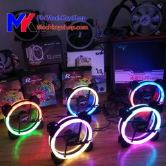 Bộ quạt tản nhiệt Fan Aigo Dual Ring RGB 5 fan kèm điều khiển (Có video)