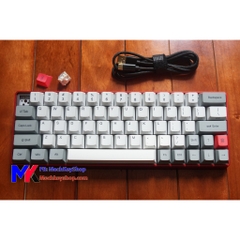 Bàn phím cơ GK64 - Case nhôm nguyên khối, Led RGB/ nháy theo nhạc, Gateron Switch, hot swap, Driver