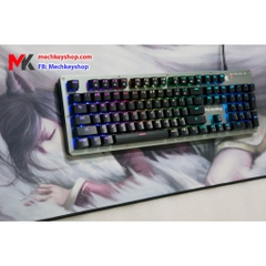 Bàn phím cơ MK Pro Gaming, Switch GATERON quang học, RGB, LED nháy theo nhạc, Driver tiếng anh, chống nước