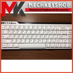 Bộ keycap BOW White Minimalist Cherry profile thick PBT cho bàn phím cơ