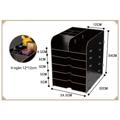 Kệ gỗ lắp ghép để đồ dùng văn phòng tiện dụng (kích thước A4)