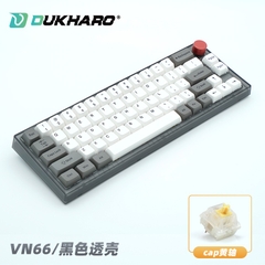 Bàn phím cơ DUKHARO VN66 kết nối 3 chế độ | Mạch xuôi | Knob núm vặn