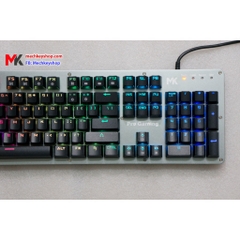 Bàn phím cơ MK Pro Gaming, Switch GATERON quang học, RGB, LED nháy theo nhạc, Driver tiếng anh, chống nước