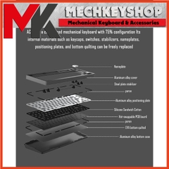Bàn phím cơ full nhôm gasket mount Ajazz Ac081