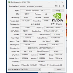 Card màn hình Asus GTX750ti OC 2GB DDR5 128 bit GTX750TI-FML-OC-2GD5 - Không nguồn phụ GJ