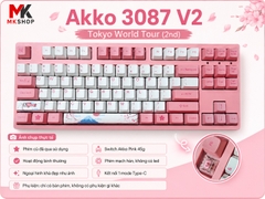 Bàn Phím Cơ Akko 3087 V2 - Tokyo World Tour (Cũ) - Switch Akko Pink | MKShop