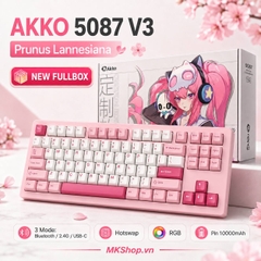 Bàn Phím Cơ AKKO 5087 V3 Prunus Lannesiana (New Fullbox) - Giá Siêu Rẻ Chỉ 1100k | MKShop