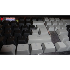 Bộ keycap 104+2 phím pbt double shot xuyên led - Đen phối xám