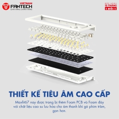 Bàn phím cơ custom FANTECH MK858 MAXFIT67 LED RGB Tháo lắp hotswap - Switch Gateron CAP milky yellow
