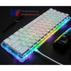 Bàn phím cơ mini, size 60%, vỏ trong suốt, led RGB, led gầm, Arms Cool