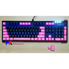 Bộ keycap 104+2 phím pbt double shot xuyên led - Đen