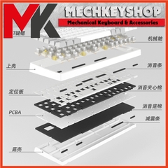 Bàn phím cơ DUKHARO VN66 kết nối 3 chế độ | Mạch xuôi | Knob núm vặn
