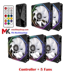 Bộ 6 Fan led RGB Alseye EL120 kèm hub + điều khiển