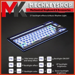 Bộ kit bàn phím cơ MMD75 3 chế độ Bluetooth 5.0/ Wireless 2.4G/ type C, Led RGB, led viền, Hotswap