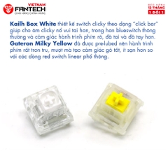 Bàn phím cơ custom FANTECH MK858 MAXFIT67 LED RGB Tháo lắp hotswap - Switch Gateron CAP milky yellow
