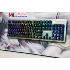 Bàn phím cơ MK Pro Gaming, Switch GATERON quang học, RGB, LED nháy theo nhạc, Driver tiếng anh, chống nước