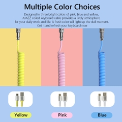 Dây Cáp Custom Bàn Phím Cơ Ajazz Cable AL60, dây xoắn 3 đoạn tháo rời