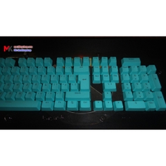 Bộ keycap 104+2 phím pbt double shot xuyên led - Xanh lơ