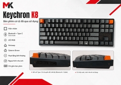 Bàn Phím Cơ Keychron K8 Bản Viền Nhôm (2nd) - Hotswap, Gateron Brown | MKShop