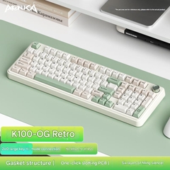 Bàn phím cơ Monka K100 Full Size, Đa Kết Nối, Pin 8000mAh | MKShop