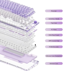 [HÀNG SẴN] Bàn phím cơ Monsgeek ice75 3 mode,mạch xuôi, vỏ trong suốt, đèn led rgb cực đẹp, hostswap,gasket mount