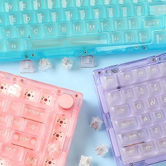 [HÀNG SẴN] Bàn phím cơ Monsgeek ice75 3 mode,mạch xuôi, vỏ trong suốt, đèn led rgb cực đẹp, hostswap,gasket mount