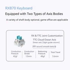 Bàn phím cơ RXStorm RX870 kết nối 3 modes không dây Hotswap RGB switch TTC