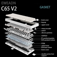 Bàn Phím Cơ EWEADN C65V2 - 3 Chế Độ Kết Nối, LED RGB, VIA, Hotswap | MKShop