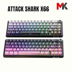 Bàn Phím Cơ Không Dây Attack Shark X66 - 3 Chế Độ Kết Nối, LED RGB, Hot-Swappable | MKShop