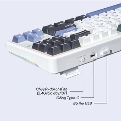 Bàn Phím Cơ Aula F87 | 3 Mode, Hotswap, RGB | Gasket Mount | MKShop