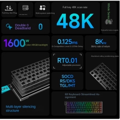 Bàn phím cơ Gaming Rapid Trigger Eweadn Tank68 8k vỏ nhôm