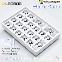 Leobog K21 Bluetooth NumPad | 3 chế độ kết nối | phím cơ Numpad 21 phím trong suốt | MKShop