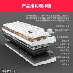 Bàn phím cơ Ganss 3104T LI (3 modes, Hotswap, RGB, Núm)