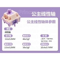 5 công tắc MMD Princess Lubed 205g0 switch linear tactile cho bàn phím cơ