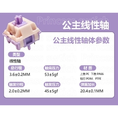 5 công tắc MMD Princess Lubed 205g0 switch linear tactile cho bàn phím cơ