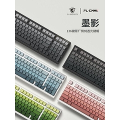 Bộ nút Keycap FL PBT Double shot Gradient Gray Gradient Pink Cherry Profile xuyên led cạnh, mạch xuôi lên led đẹp