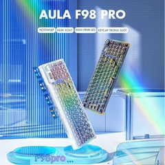 Bàn phím cơ Aula F98 Pro Màn hình led tùy chỉnh led RGB vỏ trong suốt 3 mode kết nối