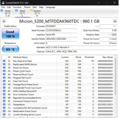 Ổ cứng SSD Enterprise Micron 5200 ECO 960GB Sata  MTFDDAK960TDC
