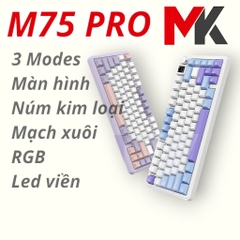 Bàn Phím Cơ Xinmeng M75 Pro Không Dây, Màn Hình, Mạch Xuôi, Led RGB, Kết Nối 3 Modes