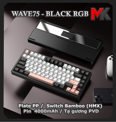 Bàn Phím Cơ PMO WAVE75 | 3 Chế Độ, Via, Ball Catch, Nhôm CNC | MKShop