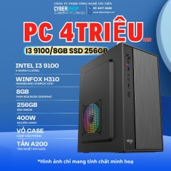 Máy tính văn phòng 4 Triệu ( I3 9100  | 8GB | 256GB SSD)